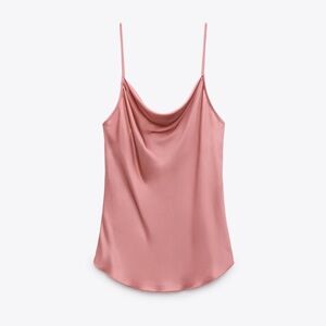 Zara Satin Effect Cowl Neck Camisole